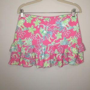 Lilly Pulitzer White Tag Monkey Ruffle Skirt